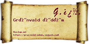 Grünvald Ádám névjegykártya